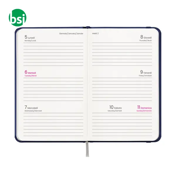 Weekly pocket diary laminated cardboard hardcover -  12