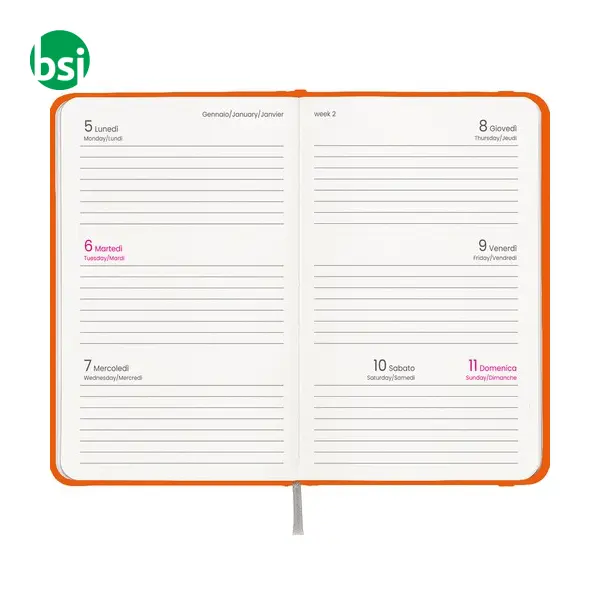 Weekly pocket diary laminated cardboard hardcover -  14