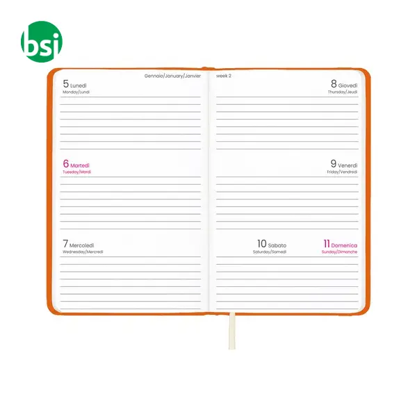 Weekly PU hard cover pocket diary -  6