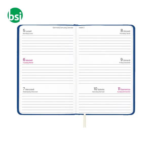 Weekly PU hard cover pocket diary -  7