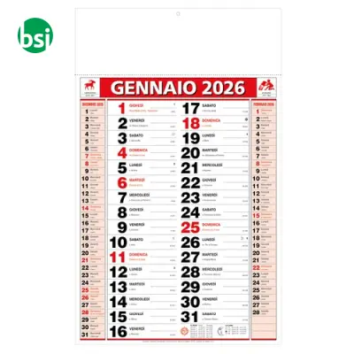 Two-Colour Monthly Wall Calendar 12 sheets heat-sealed - Immagine 4