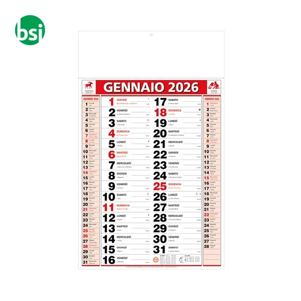 Two-Colour Monthly Wall Calendar 12 sheets heat-sealed -  4