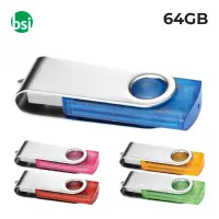 64GB USB - Transparent Twister Customizable USB