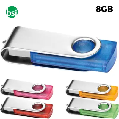 Ob 8gb flash drive - transparent twister