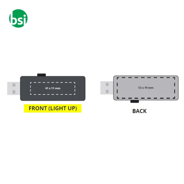 Ob 8gb customizable flash drive - luminous logo 1 -  2