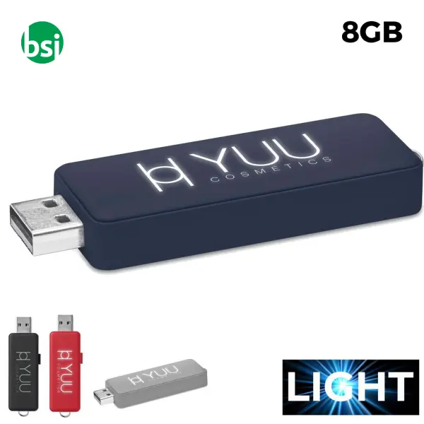 Ob 8gb customizable flash drive - luminous logo 1 -  1