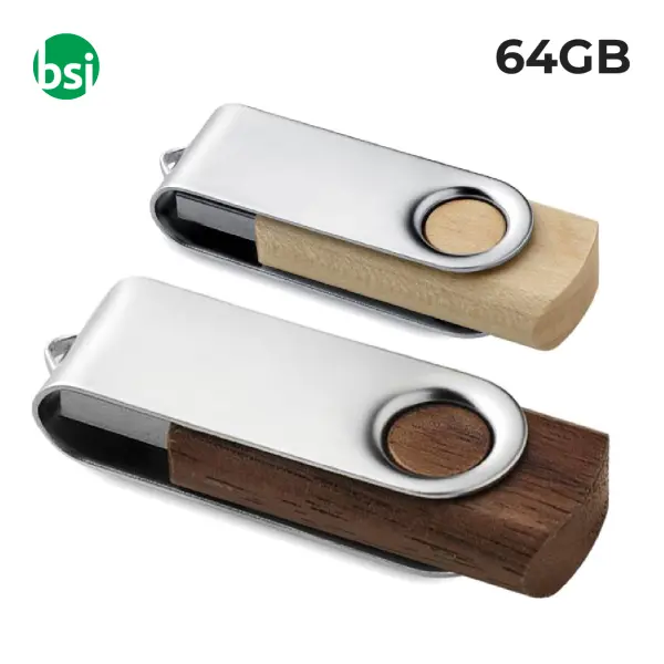 64GB USB - Wooden Twister Advertising USB Drive -  1