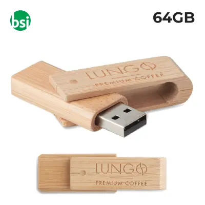 64GB USB - Bamboo Flash Drive
