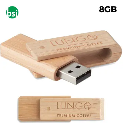 Ob 8gb flash drive promo - bamboo