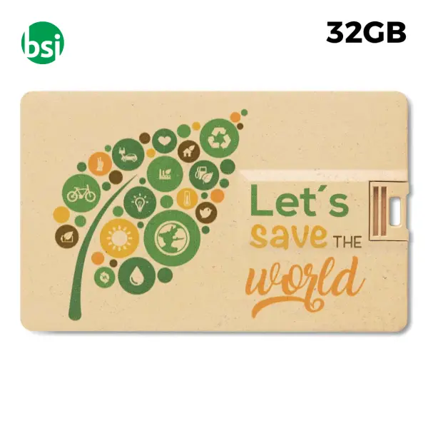 Ob 32gb flash drive customizable - credit card straw -  1