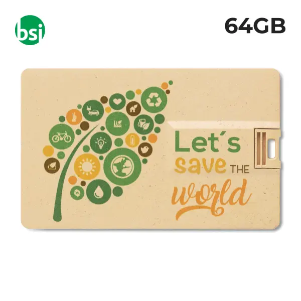 64GB USB - Straw Credit Card Promotional USB -  1