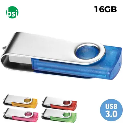 Ob 16gb flash drive advertising - 3.0 transparent twister