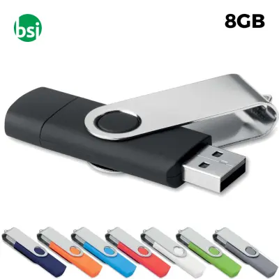 Ob 8gb customizable flash drive - USB-OTG twister