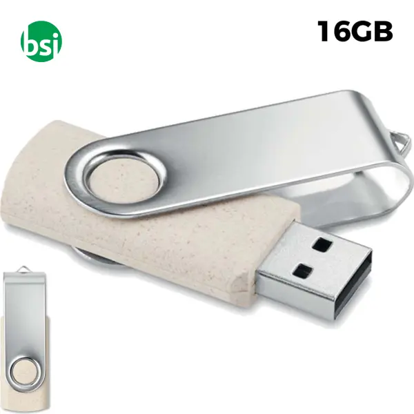 USB 16GB Advertising USB Flash Drive - Twister Straw -  1