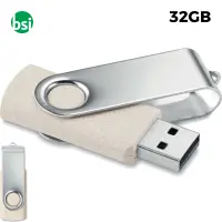 32GB Promotional USB Key - Customizable Design with Metal and Straw | SIAE Rights Included