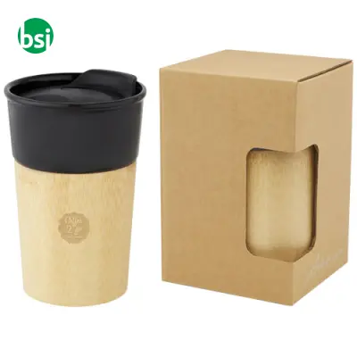 Pereira 320ml porcelain mug with bamboo outer wall  - 100645 - Immagine 3