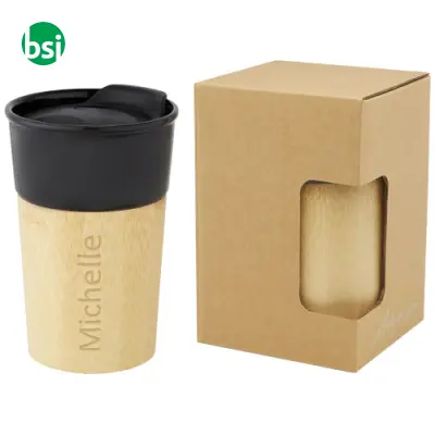 Pereira 320ml porcelain mug with bamboo outer wall  - 100645 - Immagine 4