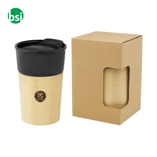 Pereira 320ml porcelain mug with bamboo outer wall  - 100645 -  2