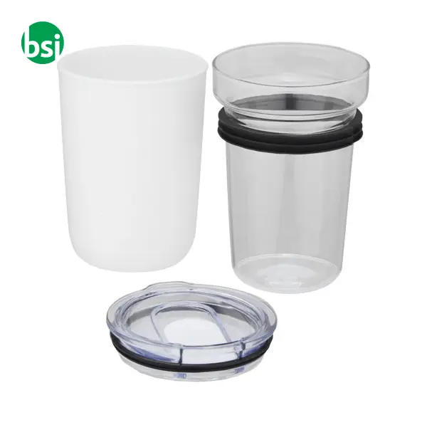 Bello 420ml glass tumbler with recycled plastic outer wall -  5
