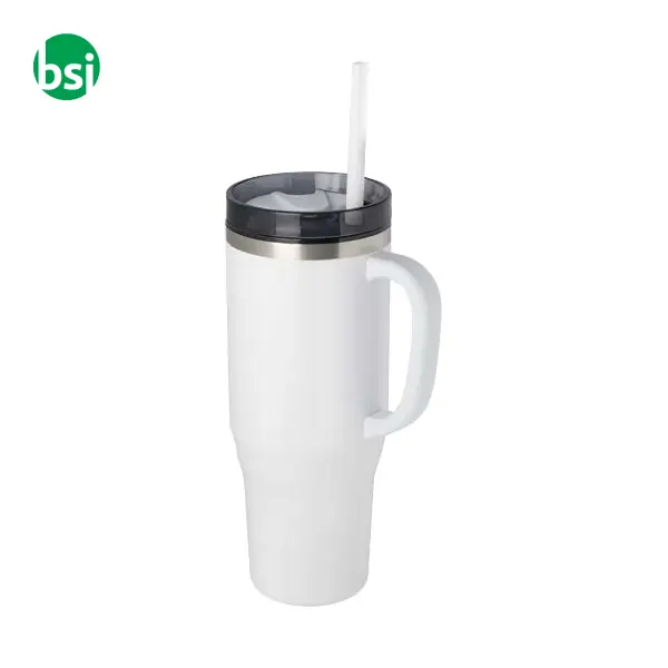 Melbourne 1200 ml RCS certified insulated tumbler with straw -  9