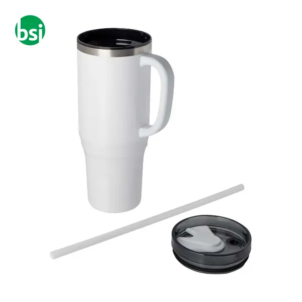 Melbourne 1200 ml RCS certified insulated tumbler with straw -  4
