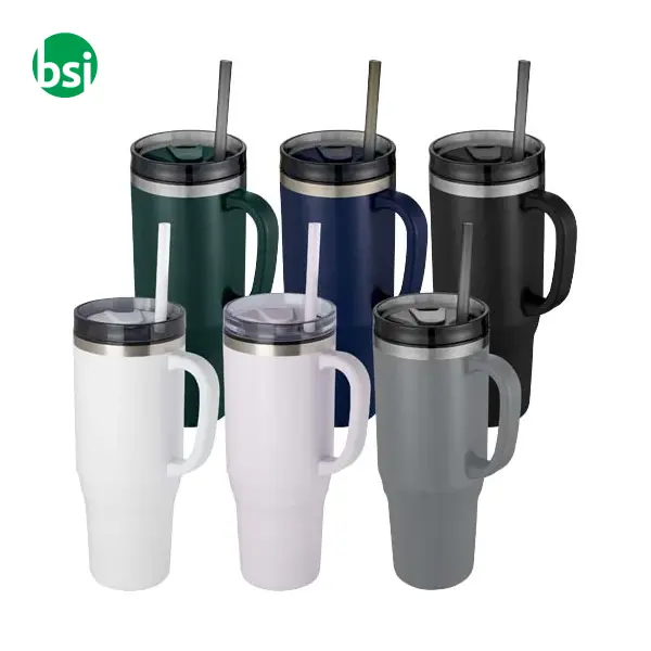 Melbourne 1200 ml RCS certified insulated tumbler with straw -  7