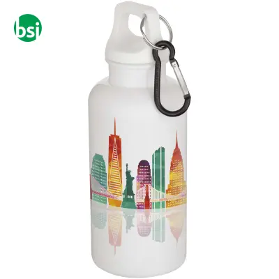 400 ml recycled plastic bottle with carabiner Oregon - Immagine 2