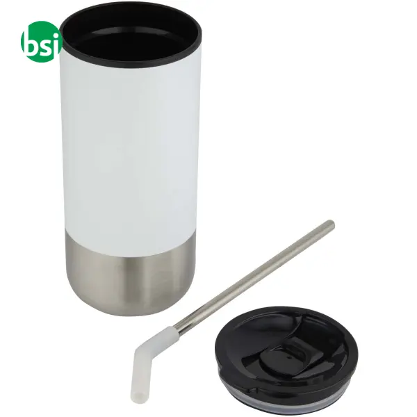Grayson recycled material thermal cup with straw -  5