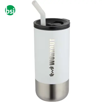 Grayson recycled material thermal cup with straw - Immagine 2