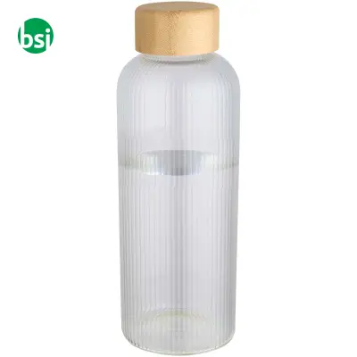 Borosilicate glass water bottle with bamboo cap Mirage