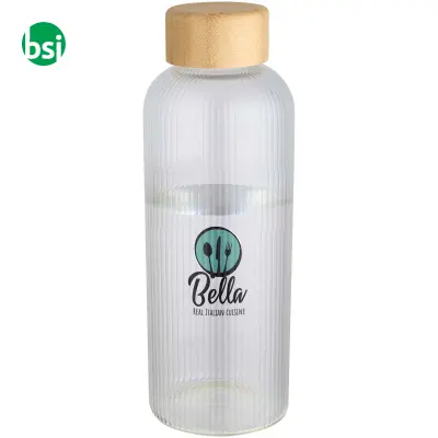 Borosilicate glass water bottle with bamboo cap Mirage - Immagine 2
