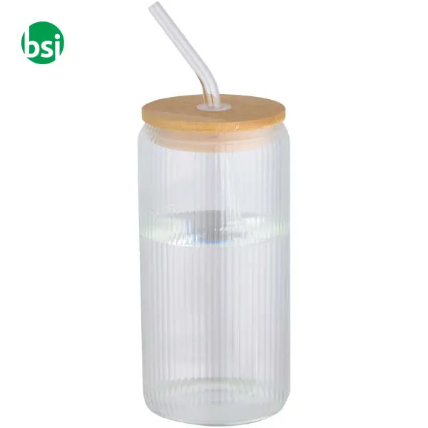 Borosilicate glass container with bamboo cap Mirage -  1