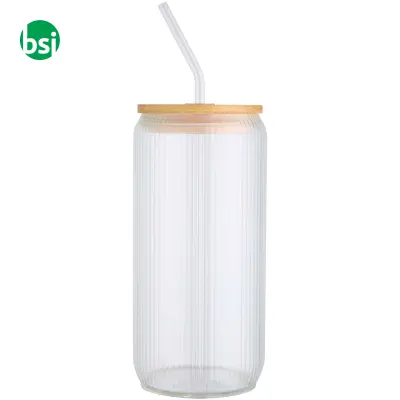 Borosilicate glass container with bamboo cap Mirage - Immagine 3