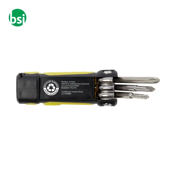 Octo 8-in-1 RCS recycled plastic screwdriver set with torch -  7