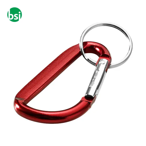 Timor recycled aluminium carabiner keychain -  5