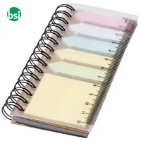 Spinner spiral notebook with coloured sticky notes  - 106736