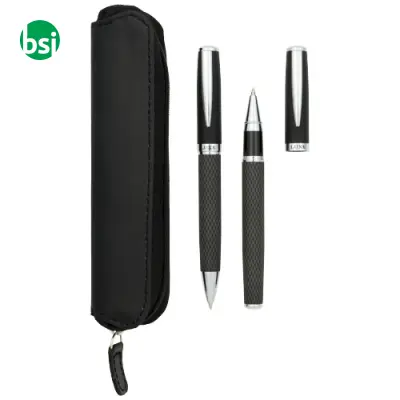 Carbon duo pen gift set with pouch  - 107110 - Immagine 6