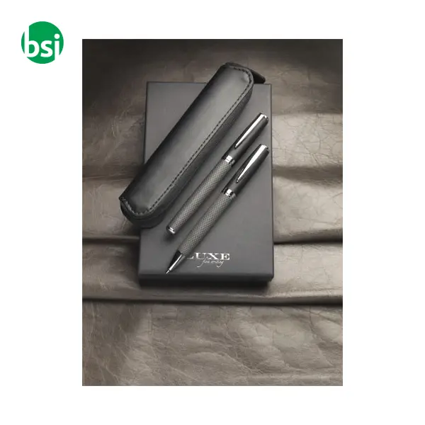 Carbon duo pen gift set with pouch  - 107110 -  9