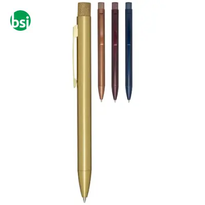 Beatriz recycled brass ballpoint pen blue ink - Immagine 7