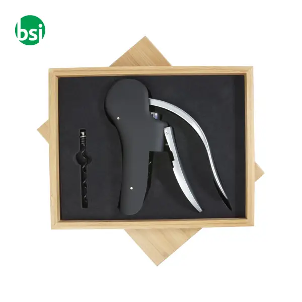 Nebby wine corkscrew Bamboo Stainless Steel ABS Plastic -  6