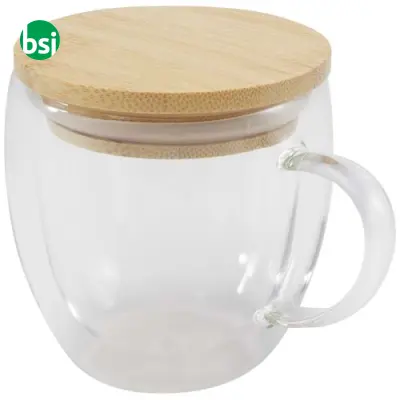 Lenora 250 ml glass cup with bamboo lid - Immagine 4