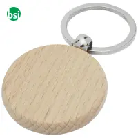 Giovanni beech wood round keychain  - 118120