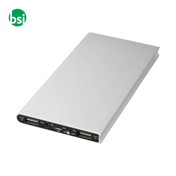 Plate 8000 mAh aluminium power bank -  10