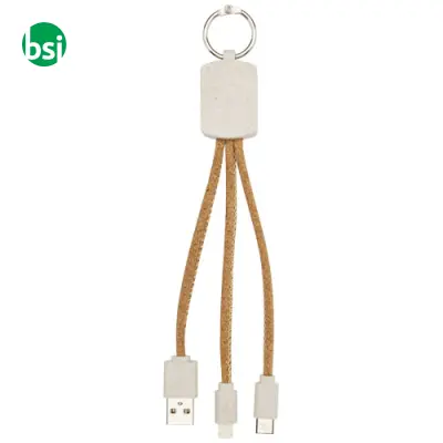 Bates wheat straw and cork 3-in-1 charging cable  - 124294 - Immagine 6