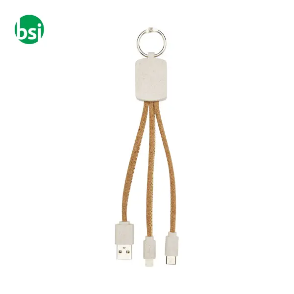 Bates wheat straw and cork 3-in-1 charging cable  - 124294 -  6