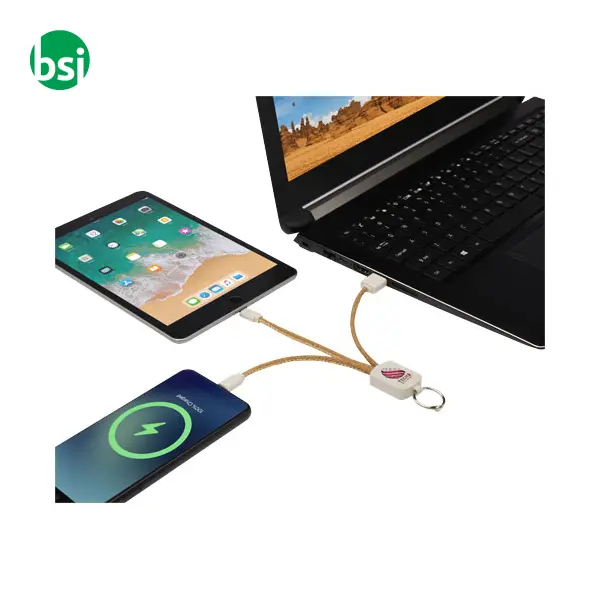 Bates wheat straw and cork 3-in-1 charging cable  - 124294 -  3