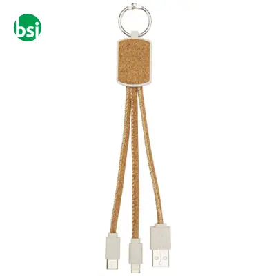 Bates wheat straw and cork 3-in-1 charging cable  - 124294 - Immagine 5