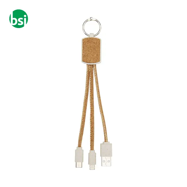 Bates wheat straw and cork 3-in-1 charging cable  - 124294 -  5
