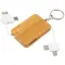 Reel 6-in-1 retractable bamboo key ring charging cable  - 124329 - Anteprima 1