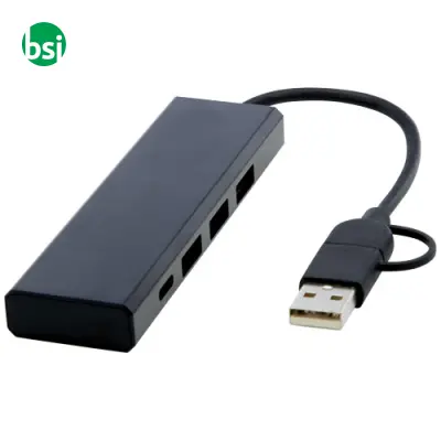 Rise RCS recycled aluminium USB 2.0 hub